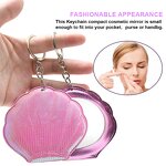 Seashell Mirror Keychain - Lyder Bling Promotional Gift Single Side Silver Finish