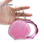 Seashell Mirror Keychain - Lyder Bling Promotional Gift Single Side Silver Finish