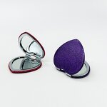 Heart Compact Mirror - Lyder Double-Sided Glitter Portable Travel Cosmetic Tool