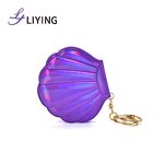 Shell Mirror Keychain - Lyder Double Side Leather Custom Logo Compact Gift for Girls