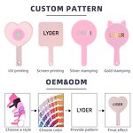 Round Compact Mirror - Lyder Pink Promotional Custom Logo Portable Folding Keychain