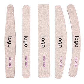 Disposable Nail File - Lyder Custom Logo Half Moon 100/180 Grit Professional Tool