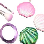 Seashell Mirror Keychain - Lyder Bling Promotional Gift Single Side Silver Finish