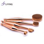 Travel Makeup Brush Set - Lyder 4pcs Custom Logo Synthetic Hair Tube Portable Tool
