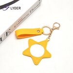 Cosmetic Mirror Keychain - Lyder Custom Logo Leather Heart Star Flower Pendant