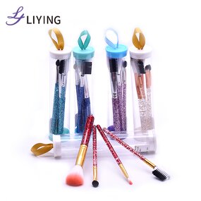 Cosmetic Brush Set - LYDER Custom Logo 4PCS Bling Glitter Handle Synthetic Hair Tool