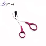 Eyebrow Scissors Set - LYDER 2-Piece Slanted Blade Stainless Steel Comb Trimmer
