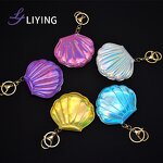 Shell Mirror Keychain - Lyder Double Side Leather Custom Logo Compact Gift for Girls