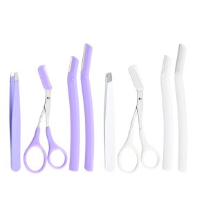 Eyebrow Trimmer Set - LYDER Portable Comfort Handle Slanted Blade 20x12cm Tool