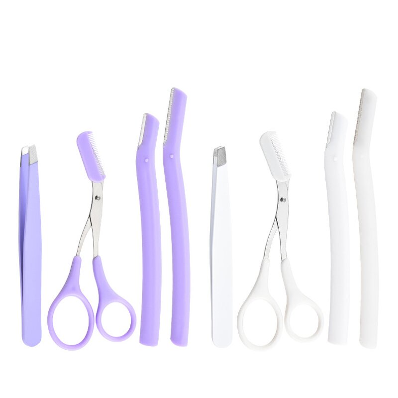 Eyebrow Trimmer Set - LYDER Portable Comfort Handle Slanted Blade 20x12cm Tool