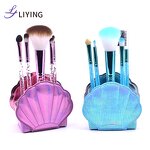 Mermaid Makeup Brushes - Lyder Low MOQ Cruelty-Free Glitter Synthetic Hair Pink Set