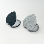 Heart Compact Mirror - Lyder Double-Sided Glitter Portable Travel Cosmetic Tool