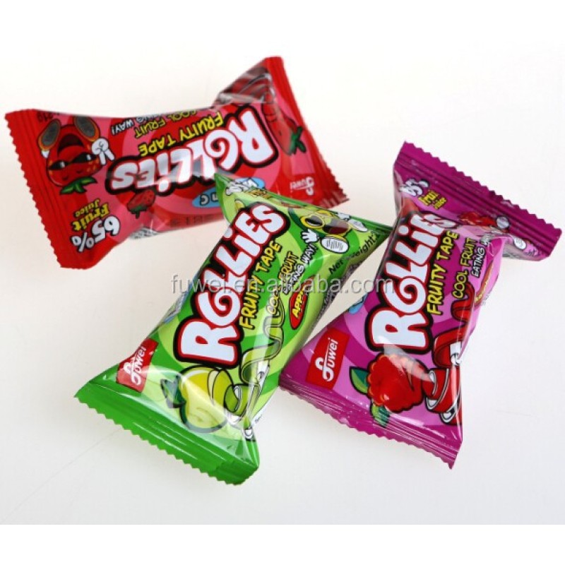 Fruit Tape Candy Manufacturer - 65% Fruit Juice Rollies Pectin Halal for Kids