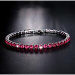 Bracelets Manufacturer - New Trendy 17cm Silver Plated Multicolor Stone CZ Tennis
