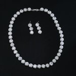 Jewelry Set Manufacturer - Women's Two-Piece Bridal Set Cubic Zirconia Necklace Earrings
