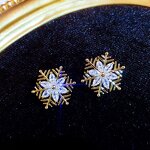 Earrings Manufacturer - Cluster Snowflake Style with White Zircon Stone for Women