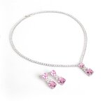 Jewelry Set Manufacturer - Multicolored Rectangular Stone Ring and Necklace Set