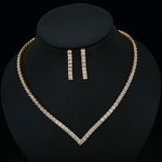 Jewelry Set Manufacturer - Square Luxury Collarbone Necklace with Pendant Earrings Set
