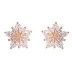 Earrings Manufacturer - Silver Zircon Snowflake with Pearl for Women Wedding