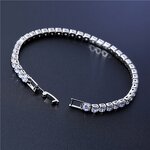 Bracelets Manufacturer - New Trendy 17cm Silver Plated Multicolor Stone CZ Tennis