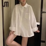 Long Sleeve Shirt Manufacturer - 2026 Korean Loose-Fit Spring Autumn White Outerwear