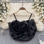 Tank Tops Manufacturer - Liu Ming 2024 Women Summer Sexy Sleeveless 3D Flowers Mesh Petals