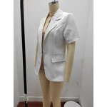 Women Blazer Manufacturer - 2025 Summer Short Sleeve Solid Single-Breasted Suit Jacket