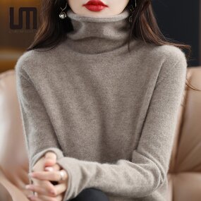 Knit Top Manufacturer - Liu Ming 2025 Women Autumn Winter Turtleneck Wool Polyester Solid