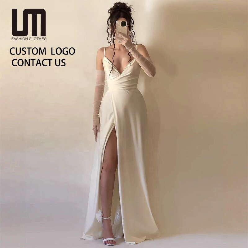 Evening Dress Manufacturer - 2026 Sleeveless Deep V-neck Split Suspender High Waist