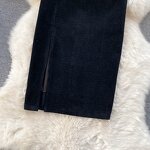 Corduroy Skirts Manufacturer - Liu Ming 2024 Vintage Women High Waist Belted A Line Long