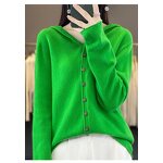Hoodie Cardigan Manufacturer - Liu Ming 2025 Women Autumn Winter 100% Wool Loose Knitted