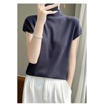 Woolen T-Shirts Manufacturer - Liu Ming Women Casual Eco-Friendly Spring Half Turtle Neck