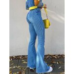 Denim Pants Manufacturer - 2025 Women Vintage High Waist Striped Skinny Stretch OEM ODM