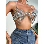 Camisoles Tank Tops Manufacturer - Liu Ming 2024 Women Summer Sequins Crystal Backless Sling