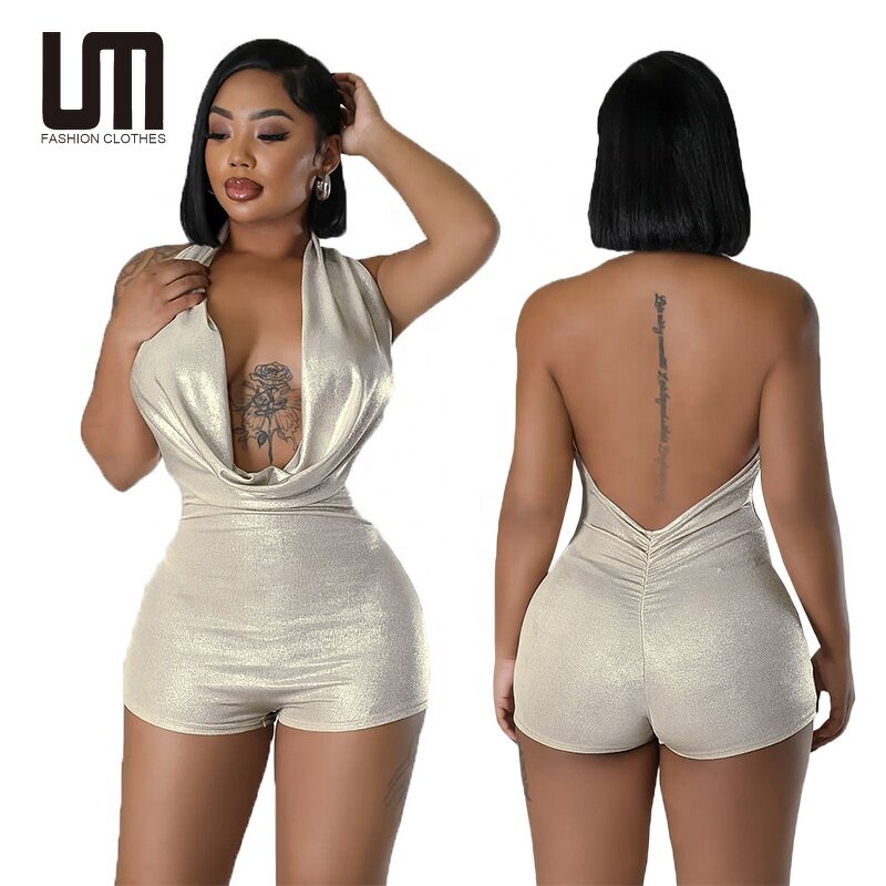 Bodysuit Romper Manufacturer - Liu Ming 2024 Women Sexy Halter Neck Backless One Piece