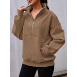 Sweatshirt Manufacturer - 2025 Women Y2K Winter Custom Logo Zipper Oversized Streetwear