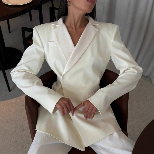 Women Slim Blazer Manufacturer - Autumn Woven Single Button Suit Jacket Office Formal Casual