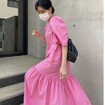 Summer Dress Manufacturer - Women New Fashion Korean Ruffled Puff Sleeve Casual Chic