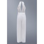 Formal Jumpsuits Manufacturer - Liu Ming Women Sexy V Neck Wide Leg Sleeveless Backless