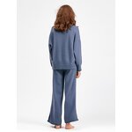 Women Two Piece Set Manufacturer - Liu Ming 2025 Autumn O Neck Sweater Pullover + Wide Leg Pants