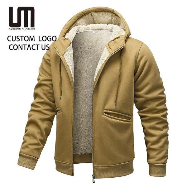 Hooded Coat Manufacturer - 2026 Men Autumn Winter Loose Zipper Windbreak Fleece Warm