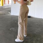 Denim Pants Manufacturer - 2025 Women High Waist Wide Leg Loose Button Fly OEM ODM