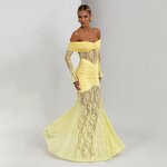 Pleated Skirt Dress Manufacturer - Women Chic One-Shoulder Autumn Lace Long Sleeve Casual