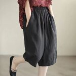 Wide Leg Trousers Manufacturer - 2025 Women Elastic Waist Summer Breathable Loose Cotton Palazzo