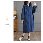 Denim Dress Manufacturer - Women Trendy Autumn Loose Slimming Solid Casual Daily