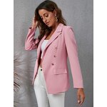 V-neck Blazer Manufacturer - Women Single Button Closure Solid Color Formal Office Style
