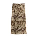 Women Two Piece Set Manufacturer - Liu Ming 2024 Strapless Leopard Printed Pleated Tops + Skirt