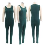 Rib Knitted Jumpsuits Manufacturer - 2025 Women Summer Sleeveless Romper Fitness Casual Solid