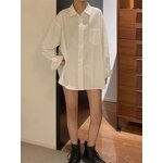 Long Sleeve Shirt Manufacturer - 2026 Korean Loose-Fit Spring Autumn White Outerwear