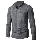 Knit Sweater Manufacturer - Clearance OEM Men Autumn Winter Slim Stand-up Collar Zipper